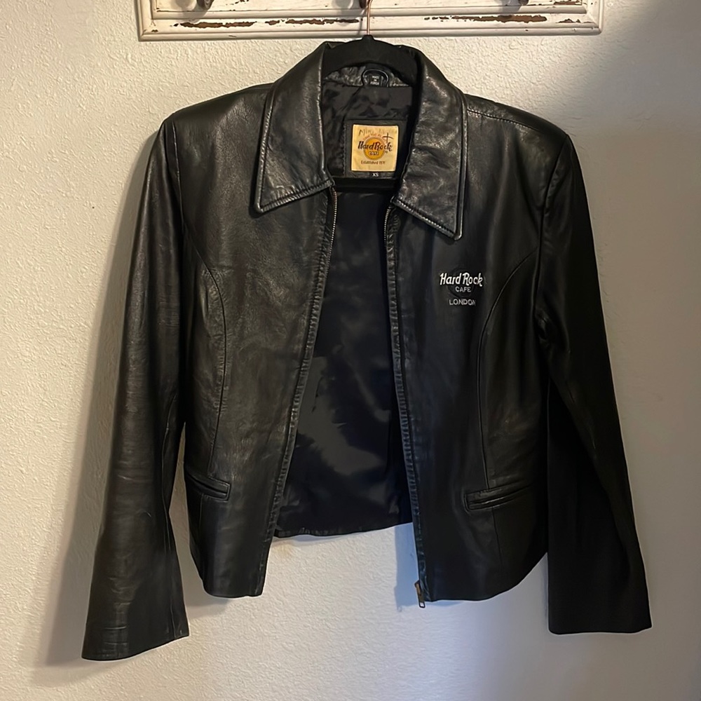 Vintage leather hard rock London jacket